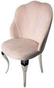 Fotele - FOTEL tapicerowany różowy velvet nogi stal nierdzewna glamour - miniaturka - grafika 1