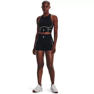 Damskie spodenki treningowe Under Armour Project Rock Meridian Short - czarne - UNDER ARMOUR - Spodnie sportowe damskie - miniaturka - grafika 1
