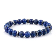 Bransolety męskie - Bransoletka koraliki w kolorze niebieskim EM 67 - EM Men's Accessories - miniaturka - grafika 1