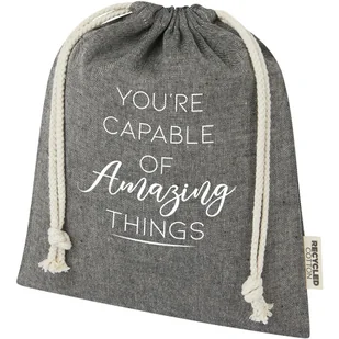 Pheebs torba na prezent z bawełny z recyklingu o gramaturze 150 g/m² i z certyfikatem GRS, średnia o pojemności 1,5 l - Torby sportowe - miniaturka - grafika 1