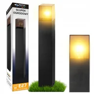 Lampy ogrodowe - Lampa Stojąca ogrodowa słupek LED 50cm zewnętrzna E27 CZARNA - miniaturka - grafika 1