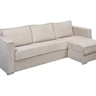 Sofy i kanapy - Kanapa narożna dwustronna rozkładana typu express z beżowego sztruksu - Miejsce do spania 140 cm - Materac 18 cm - LORETO - miniaturka - grafika 1