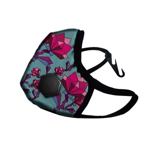 DRAGON Maska antysmogowa Casual Floral PINK rozmiar L DRA0102_L - Maseczki antysmogowe - miniaturka - grafika 1
