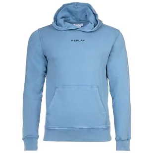 Replay Męska bluza z kapturem M6277, szary (Grey Blue), S - Bluzy męskie - miniaturka - grafika 1