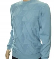 Swetry męskie - STROKERS klasyczny sweter męski ze wzorem tłoczonym 2XL XXL błękitny - miniaturka - grafika 1