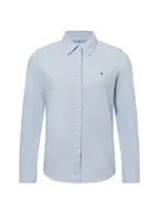Bluzki damskie - Tommy Hilfiger Damska bluzka koszulowa Kobiety Bawełna niebieski jednolity, 34 - miniaturka - grafika 1