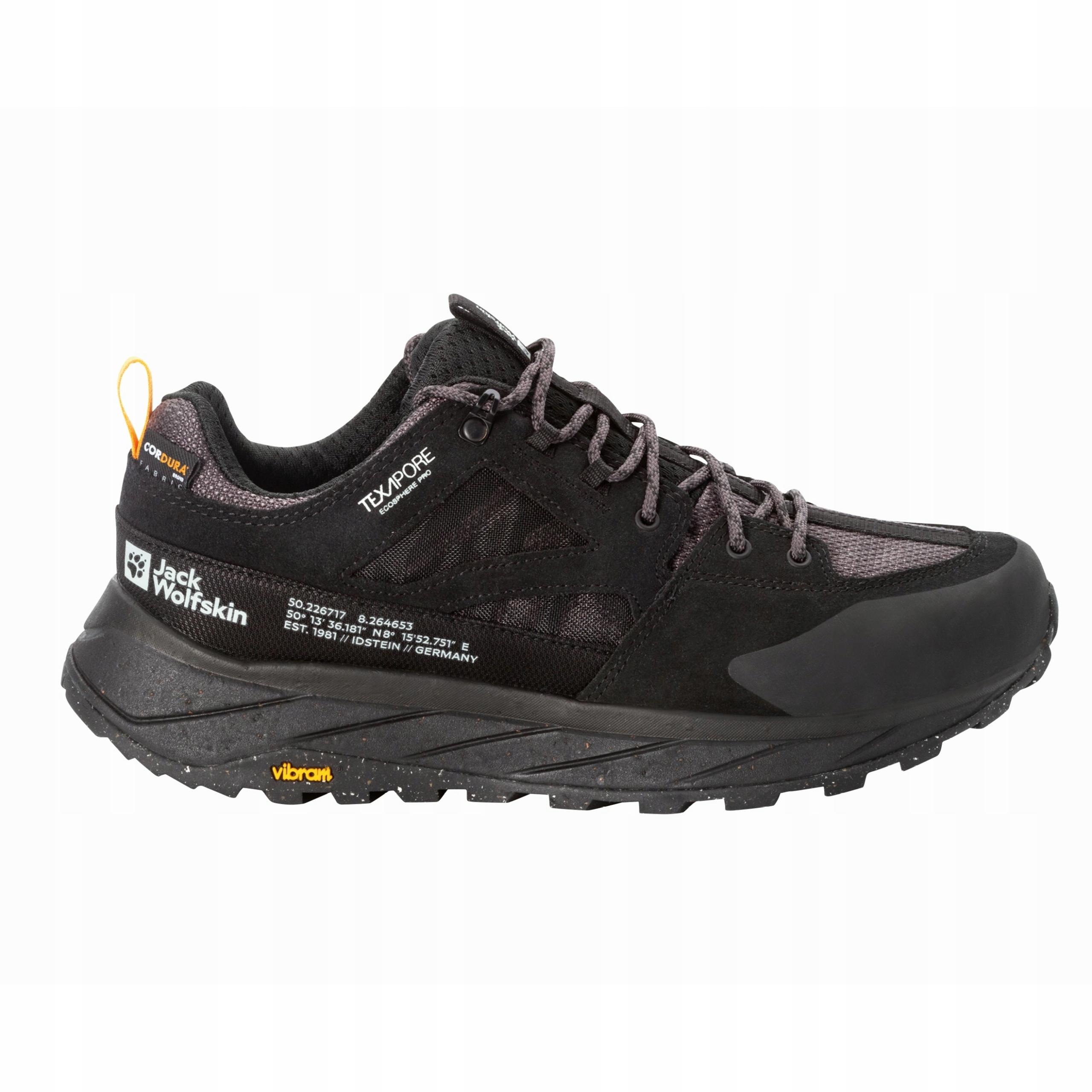 Buty męskie Jack Wolfskin Terraquest Texapore Low M Rozmiar butów (UE): 45,5 / Kolor: czarny