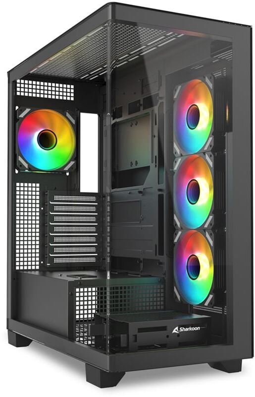 Obudowa Sharkoon Sharkoon ELITE SHARK CA500 , Tower case black, Tempered Glass x 2