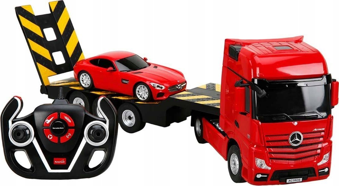 Rastar RASTAR truck with car RC Mercedes-Benz Actros Red/Yellow/Silver, 74940