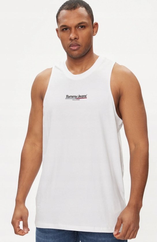 Tommy Jeans Koszulka Męska bez Rękawów Biała XXL Jhe
