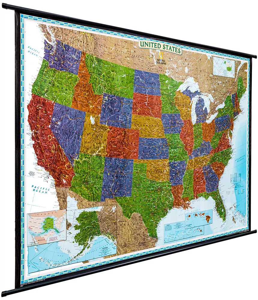 National Geographic USA Decorator polityczna mapa ścienna, 1:2 815 000