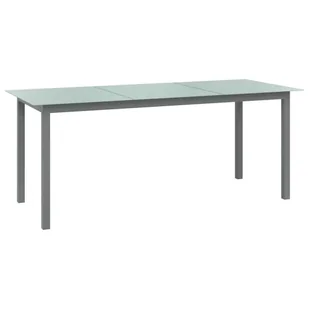 Stół ogrodowy, jasnoszary, 190x90x74 cm, aluminium i szkło - Stoły ogrodowe - miniaturka - grafika 1