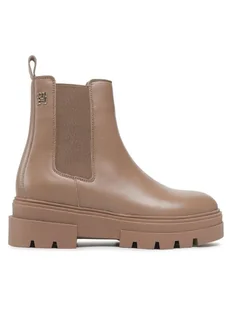 Tommy Hilfiger Sztyblety Monochromatic Chelsea Boot FW0FW06899 Beżowy - Botki damskie - miniaturka - grafika 1