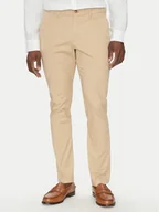 Spodnie męskie - Michael Kors Chinosy CS4301KDR2 Beżowy Slim Fit - miniaturka - grafika 1
