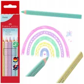 Kredki, ołówki, pastele i pisaki - FABER-CASTELL Kredki grube pastelowe Grip Jumbo 5 - miniaturka - grafika 1
