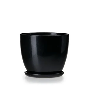 Doniczka klasik 1 czarny połysk 13 x 11 cm - Donice - miniaturka - grafika 1