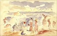 Plakaty - Galeria Plakatu, Plakat, Beach Scene, Auguste Renoir, 70x50 cm - miniaturka - grafika 1