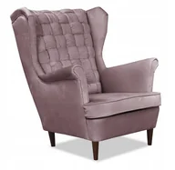 Fotele - Fotel Uszak LILIA mocna tkanina PLECIONE oparcie - miniaturka - grafika 1