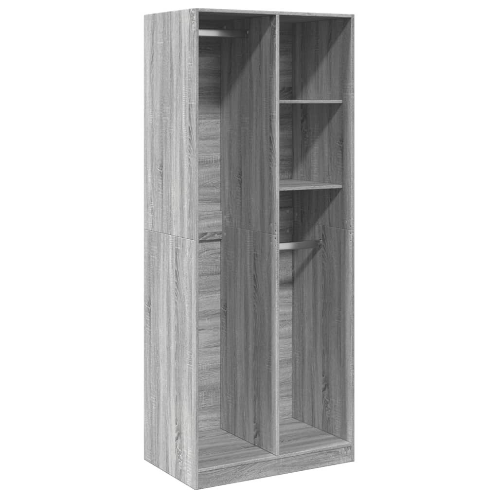 vidaXL Szafa szara Sonoma 80x50x200 cm Materiał drewnopochodny