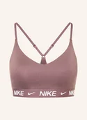 Biustonosze - Nike Biustonosz Sportowy Indy beige - miniaturka - grafika 1