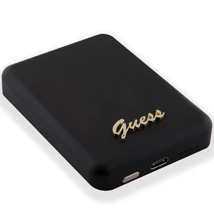 Guess Powerbank indukcyjny 15W GUPBM5ALGSGK 5000mAh czarny/black MagSafe Metal Script Logo - Powerbanki - miniaturka - grafika 4