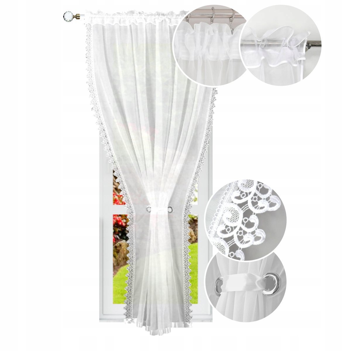 FIRANA GOTOWA 200x230 FIRANY BIAŁA KOKONY GIPIURA