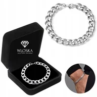 Bransolety męskie - BRANSOLETA GRUBA Srebrna Męska Bransoletka Pancerka ELEGANCKA - miniaturka - grafika 1