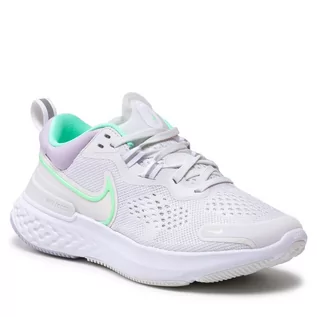Buty sportowe damskie - Nike Buty React Miler 2 CW7136 002 Platinum Tint/Green Glow/White - grafika 1
