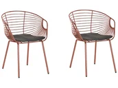 Krzesła - Beliani Zestaw 2 krzeseł do jadalni miedziany HOBACK - miniaturka - grafika 1