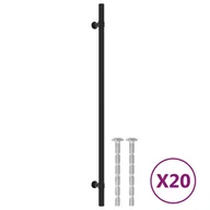 Meble modułowe i akcesoria - Uchwyty do szafek, 20 szt., czarne, 320 mm, stal n - miniaturka - grafika 1