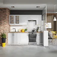 Meble kuchenne - Zestaw Mebli Kuchennych INESS 240 x 180 cm Jasny Szary mat Nowoczesny - miniaturka - grafika 1