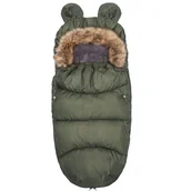 Śpiworki dla dzieci - Śpiworek do wózka 4w1, śpiwór z futerkiem do sanek, gondoli 96 cm zielony - miniaturka - grafika 1