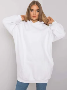 Biała długa bluza kangurka Roselle-L/XL - Bluzy damskie - miniaturka - grafika 1