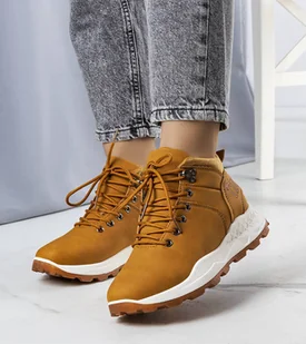 Brązowe ocieplane traperki damskie Adleri-36 - Botki damskie - miniaturka - grafika 1