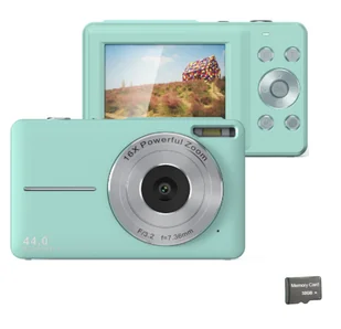 INF Aparat cyfrowy 44 MP/1080 P/16X z zoomem cyfrowym/światłem wypełniającym/kartą 32 GB Zielony - Aparaty Cyfrowe - miniaturka - grafika 1