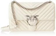 Torebki damskie - Pinko Love One Classic Dc Sheep Nappa Chevron, Torba damska, Rozmiar uniwersalny, Z14o_biały Silver Silver, Taglia unica - miniaturka - grafika 1