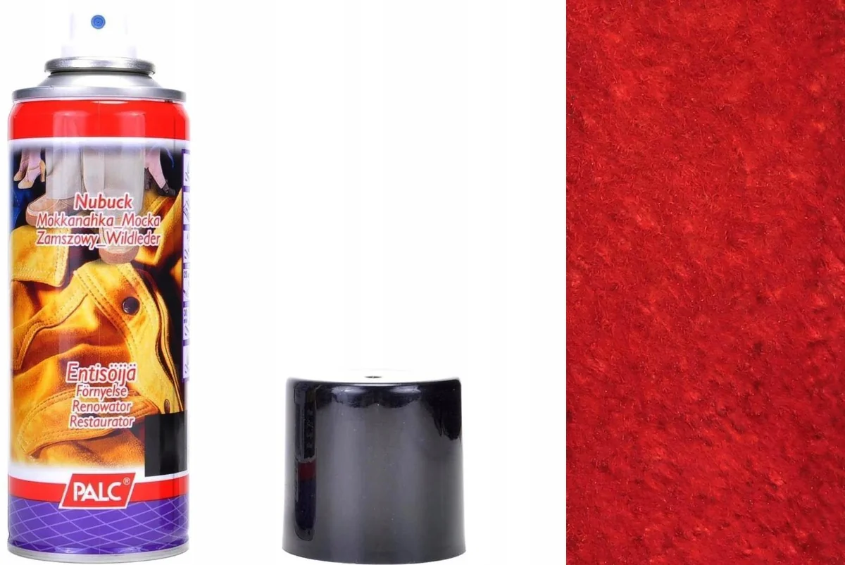 G12-04 CZERWONY 08 Renowator koloru do obuwia z ZAMSZU NUBUKU Farba w SPRAYU Palc 200 ml