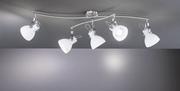 Lampy sufitowe - Trio Leuchten Ginelli lampa sufitowa, metal, nikiel matowy/biały (601500507) - miniaturka - grafika 1