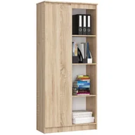 Regały biurowe - REGAŁ BIUROWY R 80 cm CLP 1 DRZWI 4 PÓŁKI DĄB SONOMA - miniaturka - grafika 1