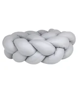 Ochraniacze do łóżeczka - Ochraniacz do łóżeczka warkocz "Bawełna jasny szary" - 410cm - miniaturka - grafika 1