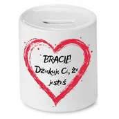 Skarbonki - SKARBONKA DLA BRATA DZIĘKUJE CI ŻE JESTEŚ z Nadrukiem ze Zdjęciem - miniaturka - grafika 1