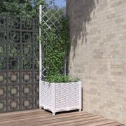 Donice - Donica ogrodowa z kratką, biała, 40x40x136 cm, PP Lumarko - miniaturka - grafika 1