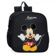 Plecaki szkolne i tornistry - Joumma Disney Mickey Cheerful Plecak przedszkolny adaptacyjny do wózka Czarny 21x25x10 cm Poliester 5,25 l, Czarny (Black), Talla única, Plecak przedszkolny z możliwością dostosowania do wózka - miniaturka - grafika 1