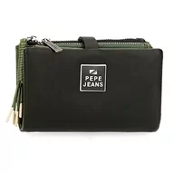 Portfele - Pepe Jeans BEA Portfel z wizytówką Czarny 14,5x9x2 cms Skóra syntetyczna, czarny, Cartera con Tarjetero, Portfel z karty - miniaturka - grafika 1