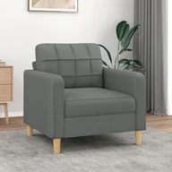 Fotele - vidaXL Fotel, ciemnoszary, 60 cm, obity tkaniną - miniaturka - grafika 1