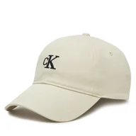 Czapki damskie - Czapka z daszkiem Calvin Klein Jeans Embroidered Monogram Cap LV04K5024G Biały - miniaturka - grafika 1