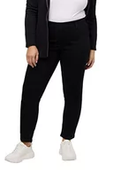 Legginsy - Ulla Popken Duże rozmiary damskie duże rozmiary | jegginsy, spodnie, legginsy dżinsowe | slim fit, skinny | gumowy ściągacz dookoła | komfort rozciągania | do rozmiaru 120 |, czarny, 56W / 32L - miniaturka - grafika 1