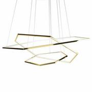 Lampy sufitowe - Lampa złota LED XXL Geometric 100cm + 80cm +60cm 10609 - miniaturka - grafika 1