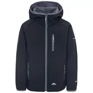 Kurtki i płaszcze dla chłopców - Trespass Unisex dziecięca kurtka typu softshell z kapturem Czarny 7/8 - miniaturka - grafika 1