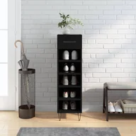 Skrzynie ogrodowe - vidaXL Szafka na buty, czarna, 30x35x105 cm, materiał drewnopochodny - miniaturka - grafika 1